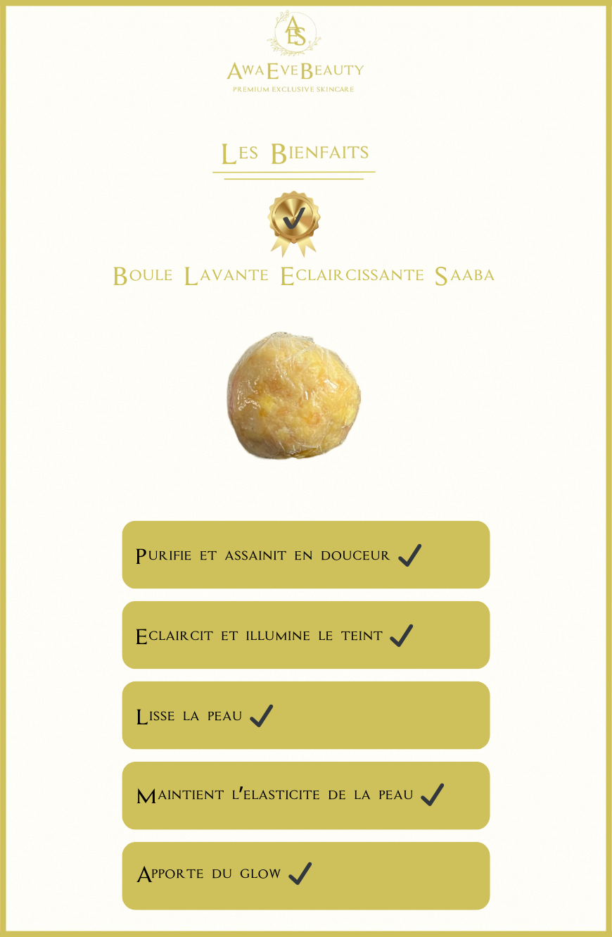 Boule Visage Lavante & Eclaircissante Saaba